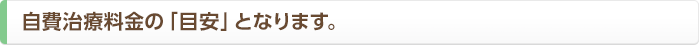 自費治療料金の「目安」となります。